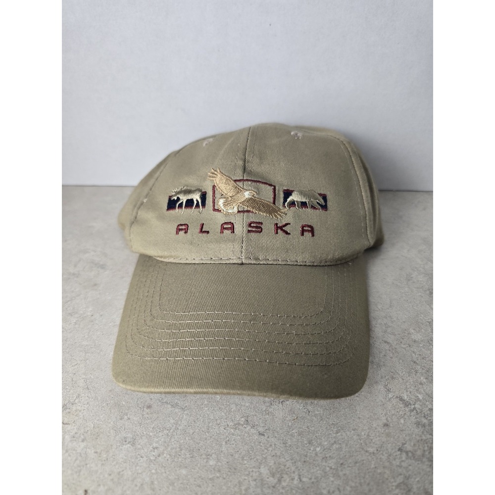 Vintage Alaska Hat Eagle Embroidered Adjustable Snapback Cap Souvenir Outdoor